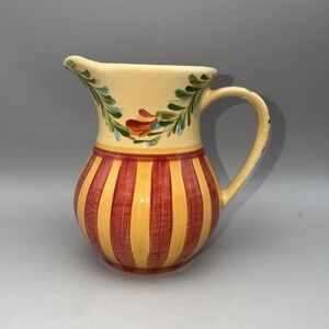 Vintage Gail Pittman Ceramic Serving Pitcher "Seina" Tuscan Style Pattern Decor